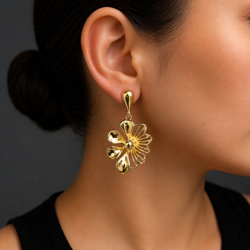 Серьги в форме цветов —  фото 4