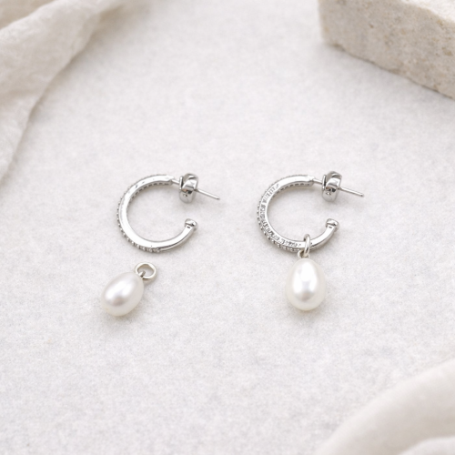 Серьги-трансформер ДИНОСА с речным жемчугом —  фото 2