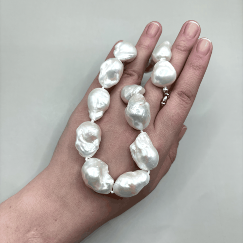 Бусы ДИНОСА с речным барочным жемчугом фото 3