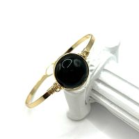 Браслет жесткий ДИНОСА с черным агатом