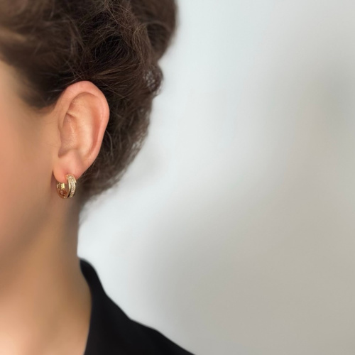 Серьги конго ДИНОСА с фианитами —  фото 4