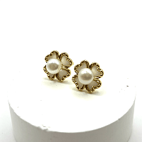 Серьги ДИНОСА с речным жемчугом и перламутром