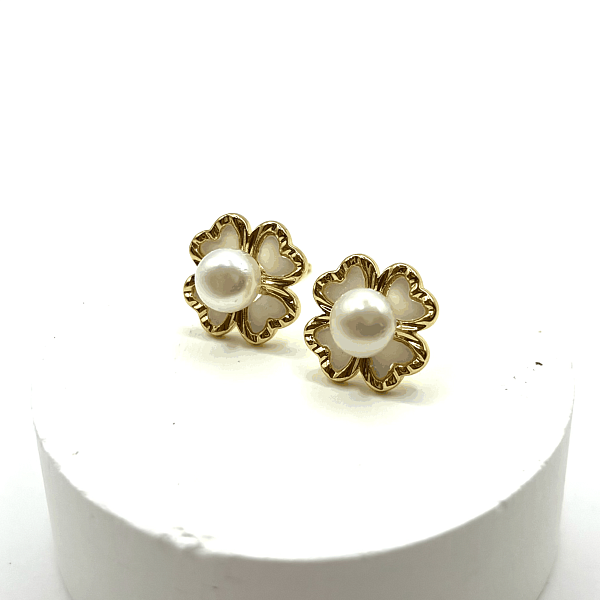 Серьги ДИНОСА с речным жемчугом и перламутром