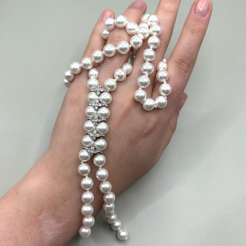 Бусы-галстук ДИНОСА с перламутром фото 3