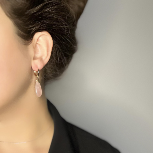 Серьги ДИНОСА с розовым кварцем —  фото 4