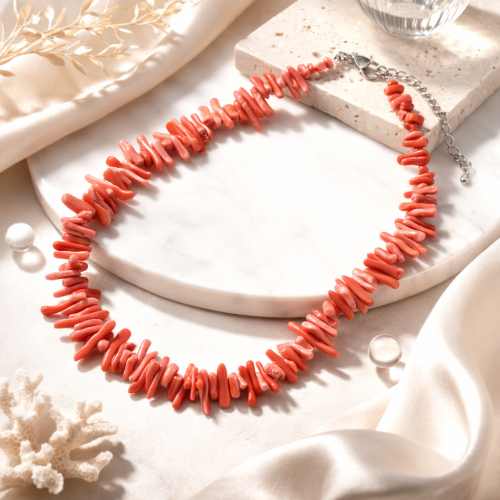 Бусы ДИНОСА с кораллом