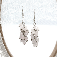 Серьги ДИНОСА с розовым кварцем