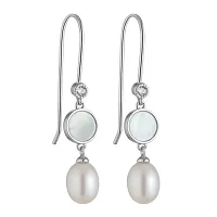 Серьги ДИНОСА с с речным жемчугом и перламутром