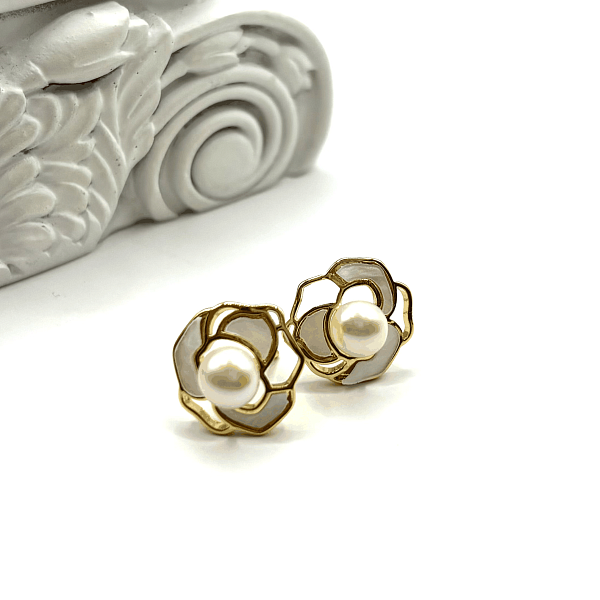 Серьги ДИНОСА с речным жемчугом и перламутром