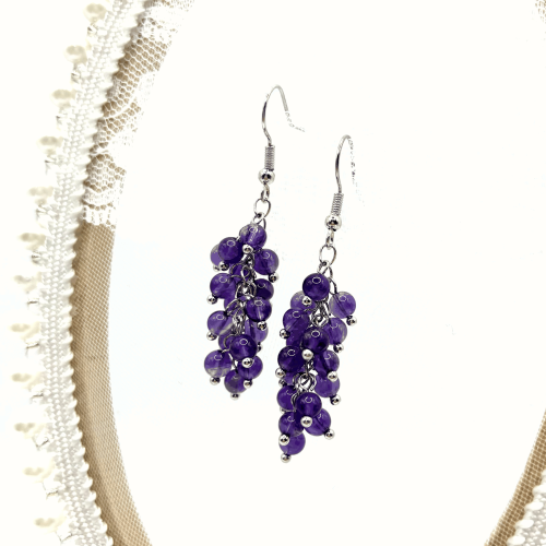 Серьги ДИНОСА с аметистом — 