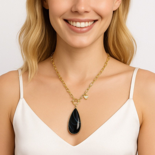 Колье ДИНОСА с агатом фото 4