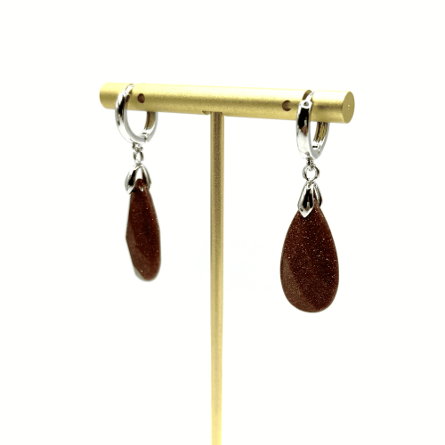 Серьги ДИНОСА с авантюрином —  фото 2