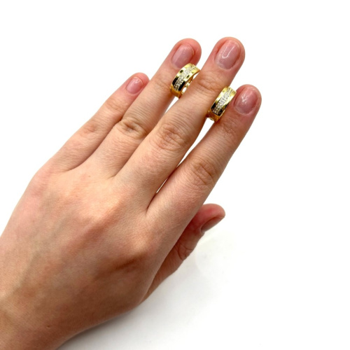 Серьги конго ДИНОСА с фианитами —  фото 3