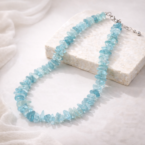 Бусы ДИНОСА с аквамарином