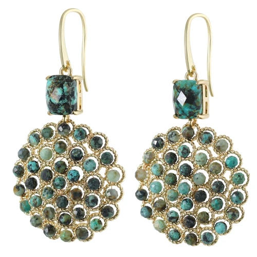 Серьги ДИНОСА с бирюзой — 