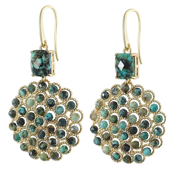 Серьги ДИНОСА с бирюзой