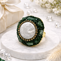 Кольцо ДИНОСА с барочным жемчугом и кварцем