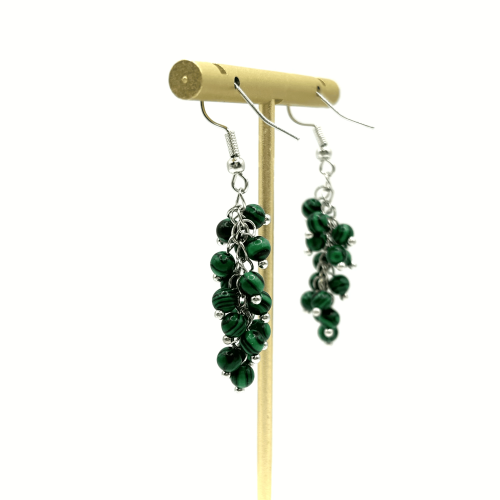 Серьги ДИНОСА с малахитом —  фото 2