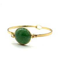 Браслет жесткий ДИНОСА с зеленым авантюрином