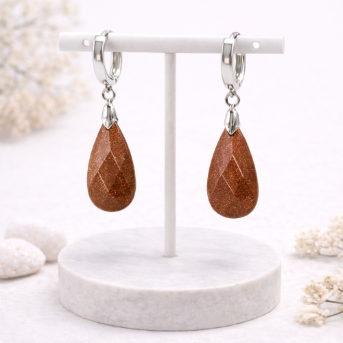 Серьги ДИНОСА с авантюрином — 