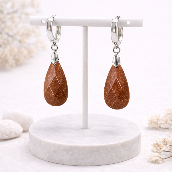 Серьги ДИНОСА с авантюрином