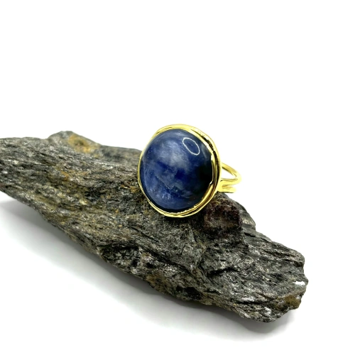 Безразмерное кольцо с кианитом фото 3