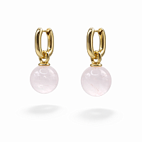 Серьги-трансформер ДИНОСА с розовым кварцем