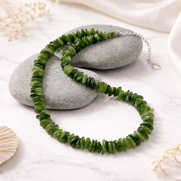 Бусы ДИНОСА с жадеитом