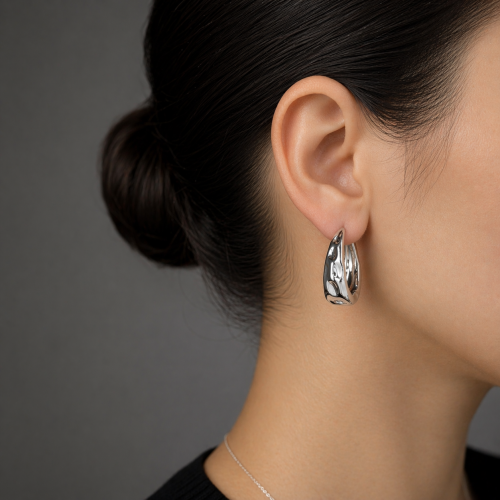 Стильные серьги с мятой текстурой —  фото 3