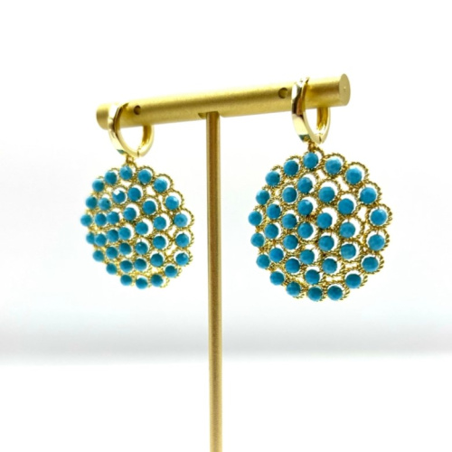 Серьги ДИНОСА с голубым агатом —  фото 2