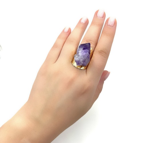 Кольцо ДИНОСА с друзой аметиста фото 5