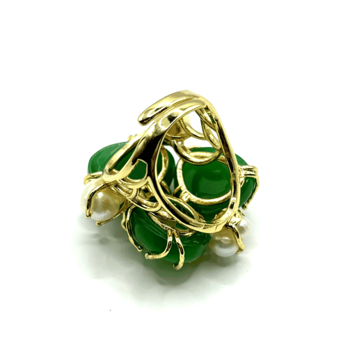 Кольцо ДИНОСА ажурное с речным жемчугом и кварцем фото 3