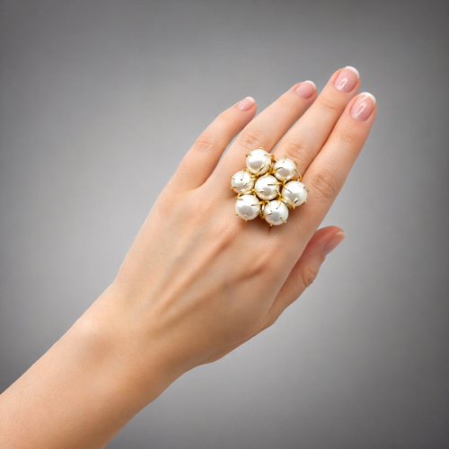 Кольцо с барочным жемчугом