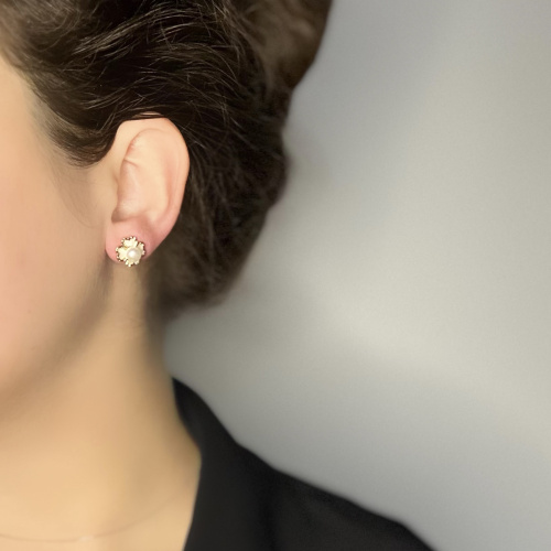 Серьги ДИНОСА с речным жемчугом и перламутром —  фото 4