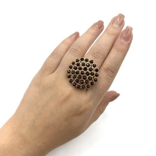 Кольцо ДИНОСА круглое с натуральными гранатами фото 4