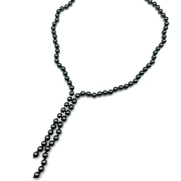 Бусы-галстук ДИНОСА с перламутром