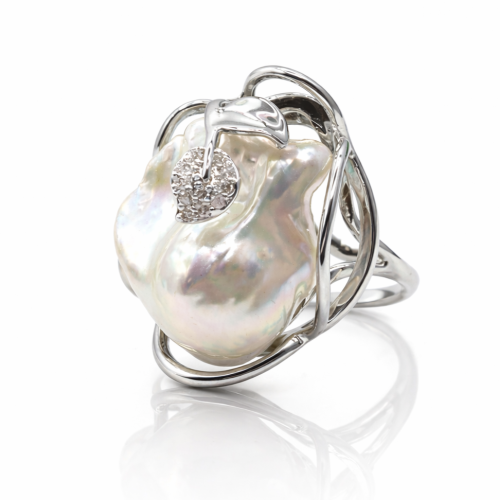 Кольцо ДИНОСА с барочным жемчугом