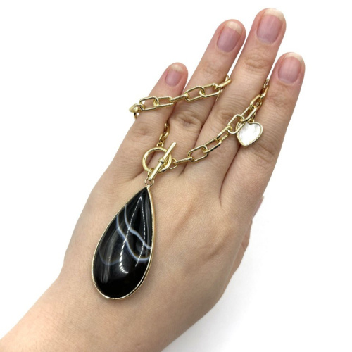 Колье ДИНОСА с агатом фото 3