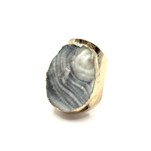 Кольцо ДИНОСА с друзой агата фото 2