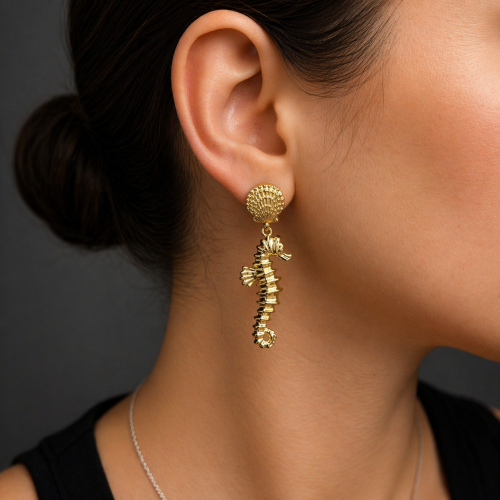 Серьги с морскими коньками —  фото 3