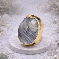 Кольцо ДИНОСА с друзой агата