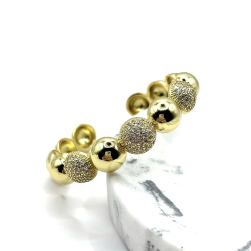 Жесткий браслет с фианитами —  фото 3