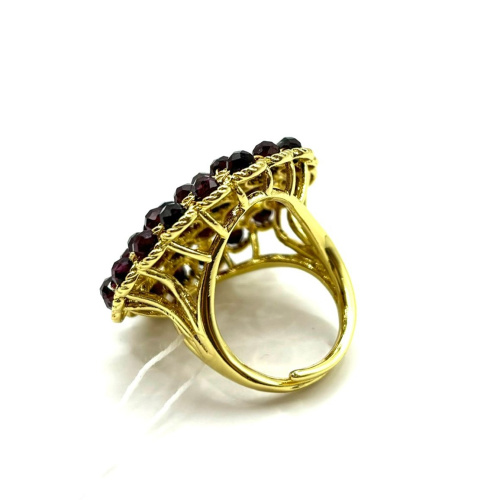 Кольцо ДИНОСА круглое с натуральными гранатами фото 3