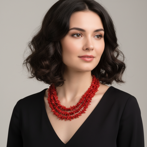 Бусы ДИНОСА с кораллом фото 3