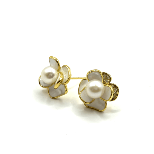 Серьги ДИНОСА с речным жемчугом и эмалью —  фото 2