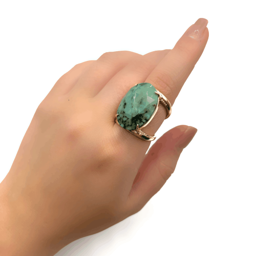 Кольцо ДИНОСА с крупной бирюзой фото 3