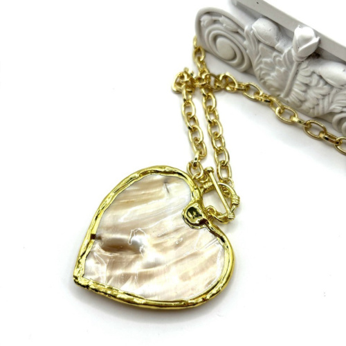 Колье ДИНОСА сердце с барочным жемчугом и перламутром фото 2