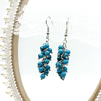 Серьги ДИНОСА с имитацией бирюзы