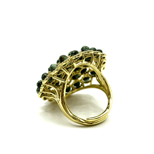 Кольцо ДИНОСА круглое с натуральной бирюзой фото 3