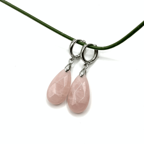 Серьги ДИНОСА с розовым кварцем —  фото 2